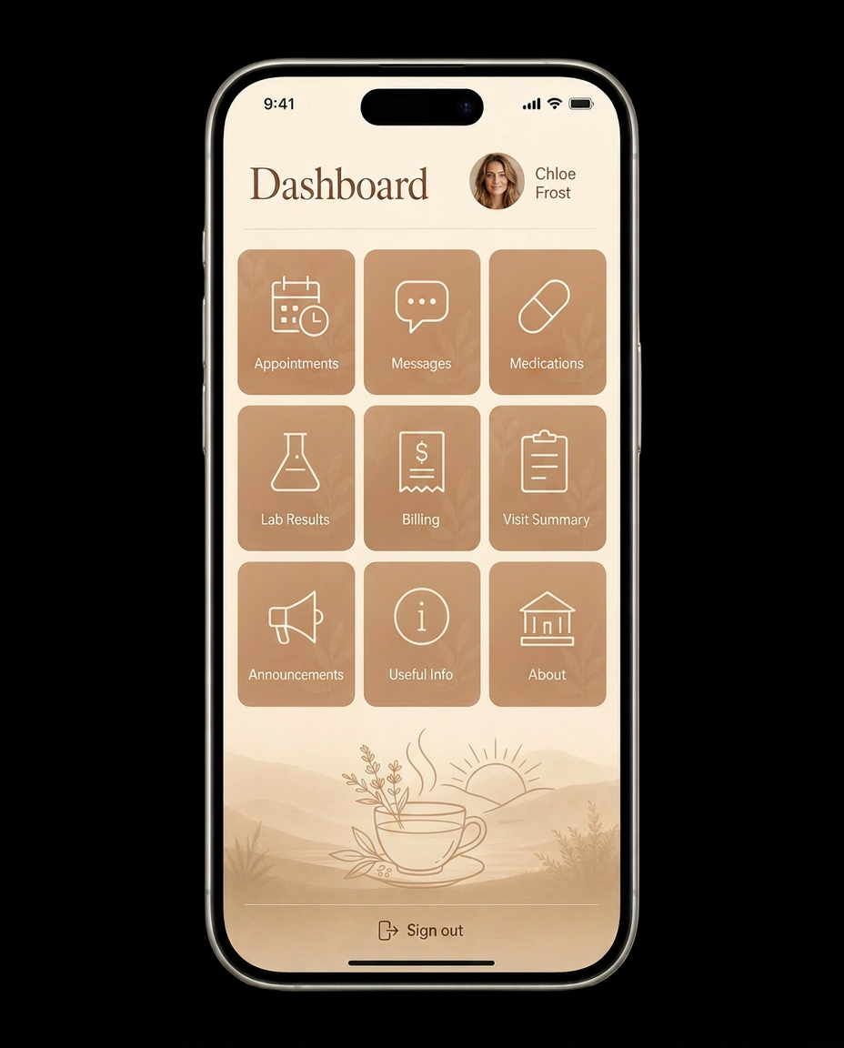 Prévant Health patient portal mobile app dashboard